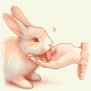 bunny licking