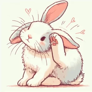 bunny scratching ear