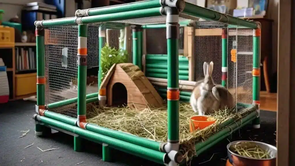 A DIY rabbit pen enclosure