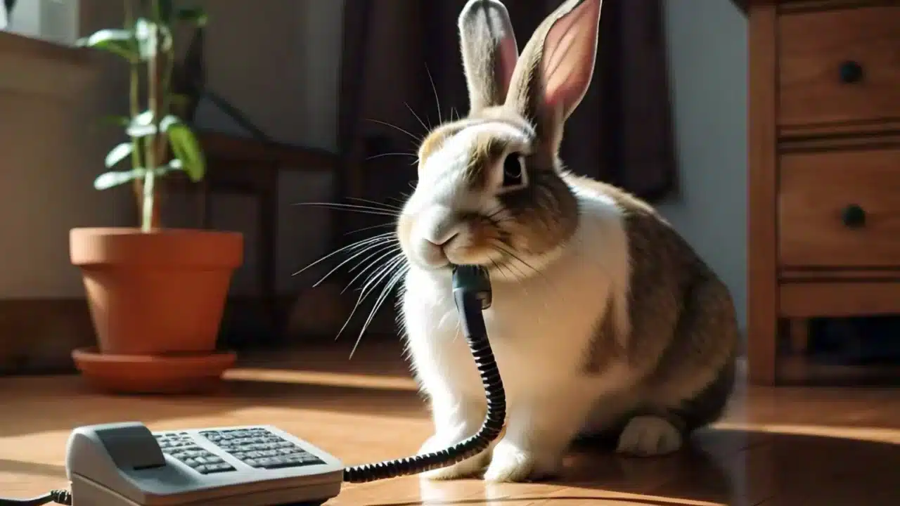 bunny proofing the telephone cords