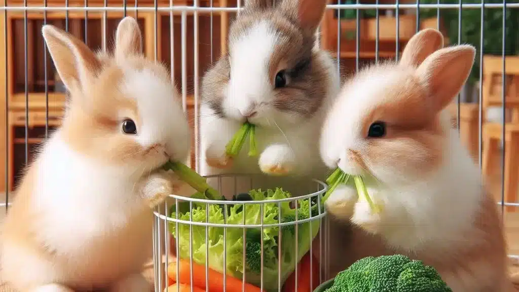 Rabbits Vegetables as food