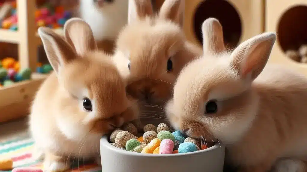 bunnies eating treats